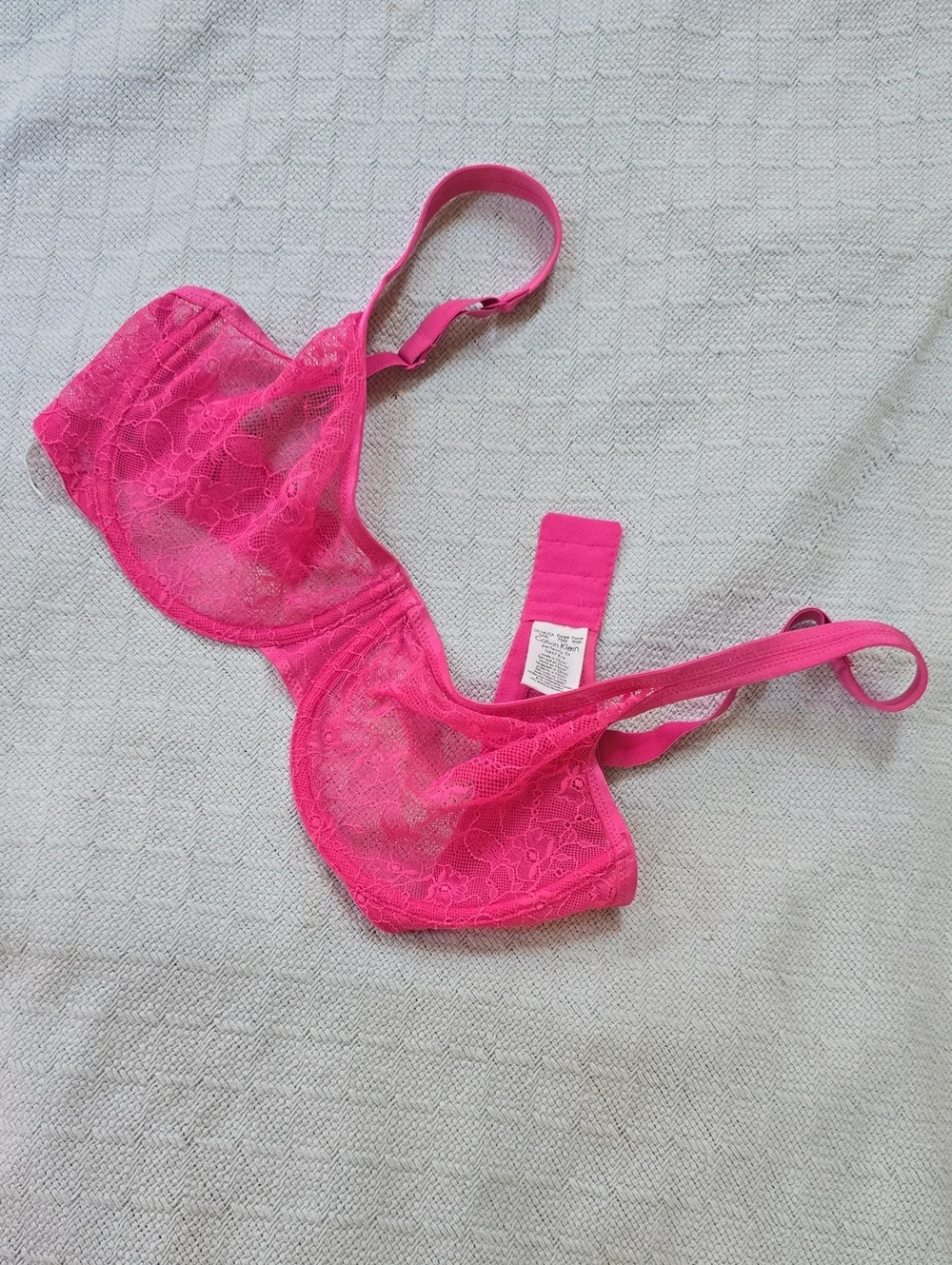 Calvin Klein Hot Pink Lace Underwire Bra